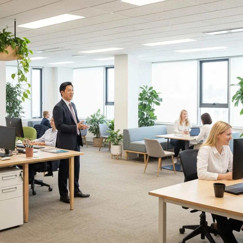 Clean and inviting office space promoting a healthy work environment