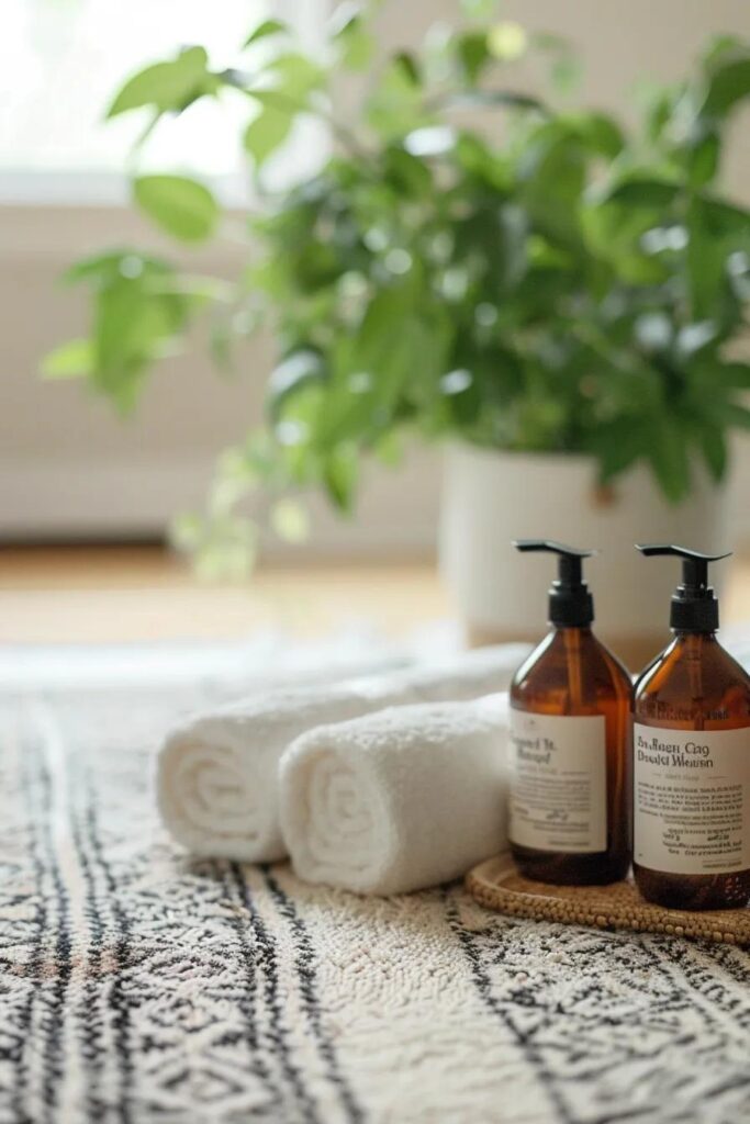 A selection of eco-friendly carpet cleaning products, emphasizing safe and effective solutions for your home's carpet maintenance.