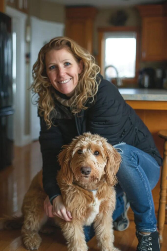 A caring Maid4You technician expertly applies eco-friendly cleaning solutions in a cozy home, ensuring a safe and fresh environment for both families and their beloved pets.