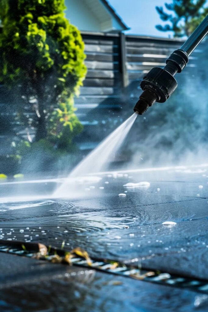 Maid4You step-by-step driveway washing: assess, pretreat, clean, inspect