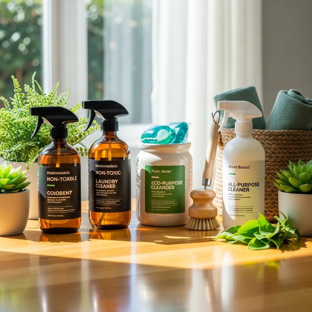 Eco-friendly cleaning products emphasizing sustainable move-in cleaning options
